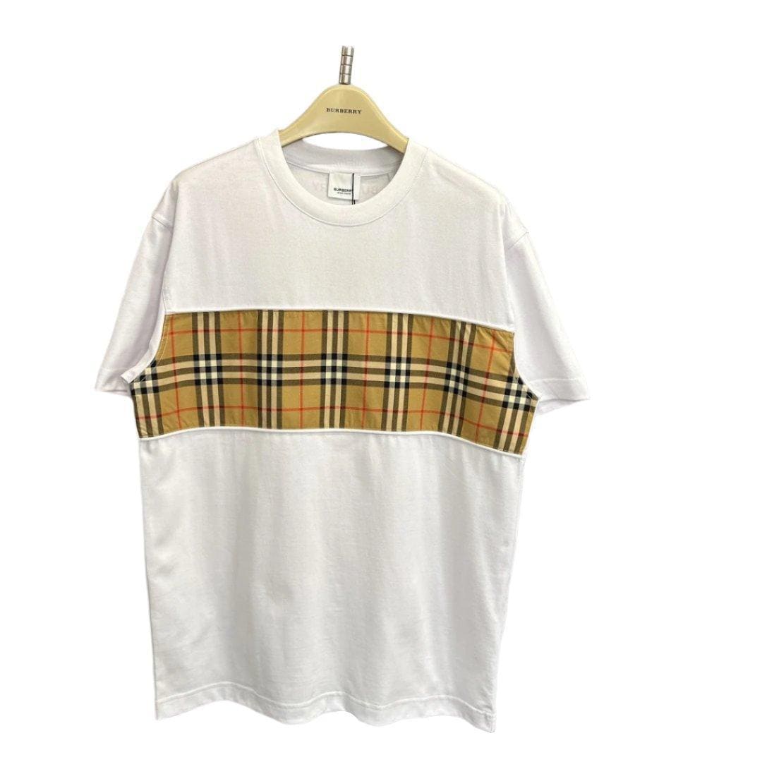 Burberry T-Shirt Without Collar 'White & Beige' - Luxury Casual Elegance | Banlieue91