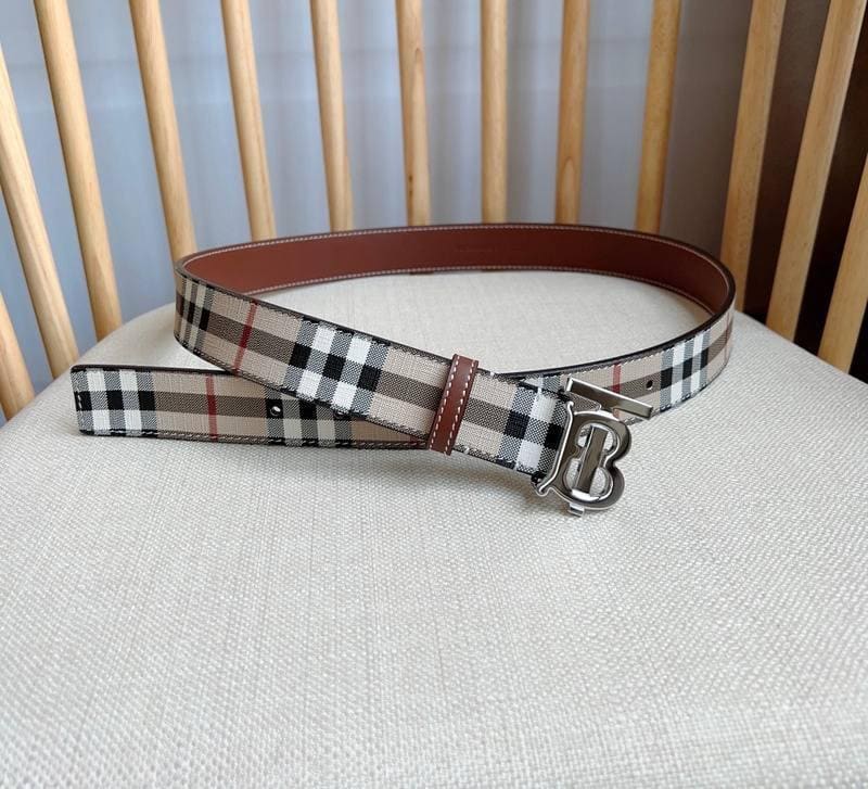 Burberry TB Belt E-Canvas & Leather Vintage | Banlieue91