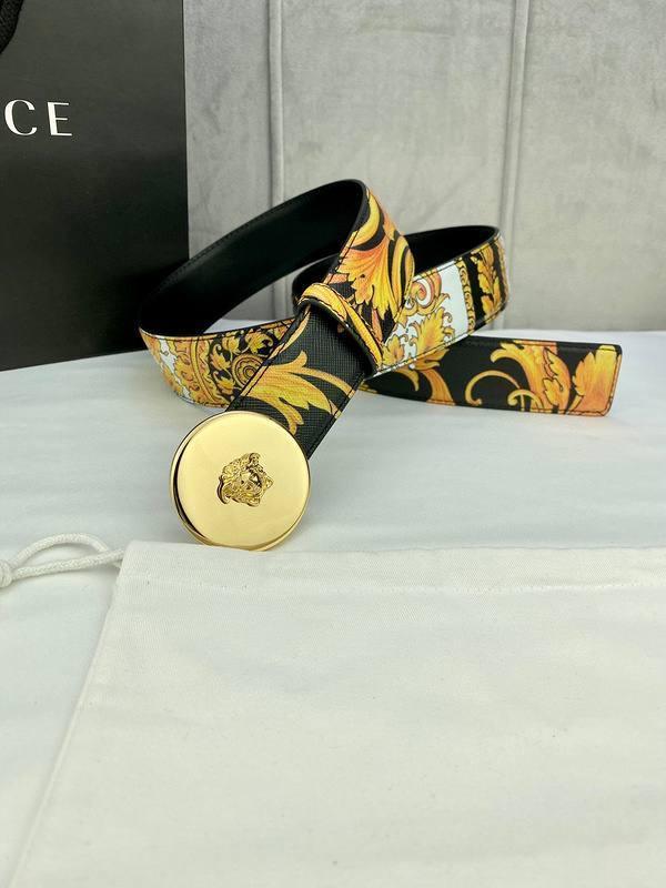 Versace MEDUSA BIGGIE ENAMEL LEATHER BELT - Banlieue91