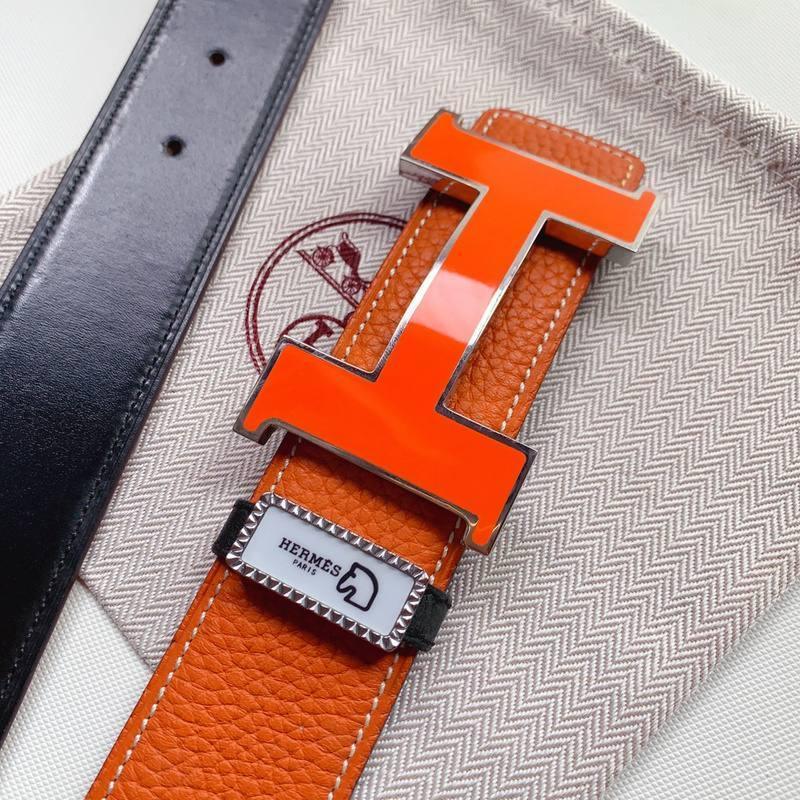Hermes Men Orange Buckle Belt 'Orange' - Banlieue91