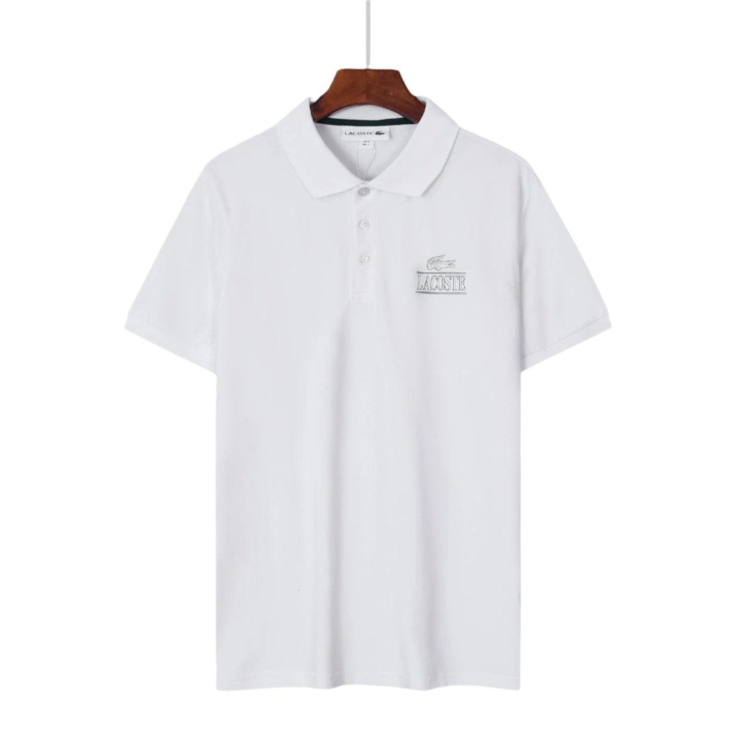 Lacoste White T-Shirt with Collar - Banlieue91