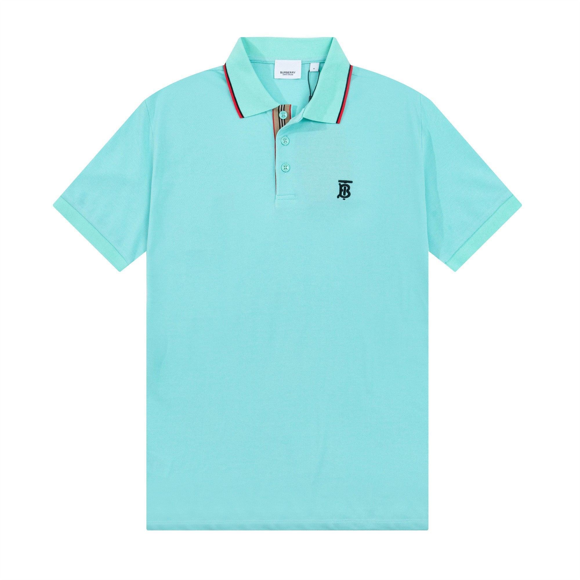 Burberry Light Blue T-Shirt With Collar - Banlieue91