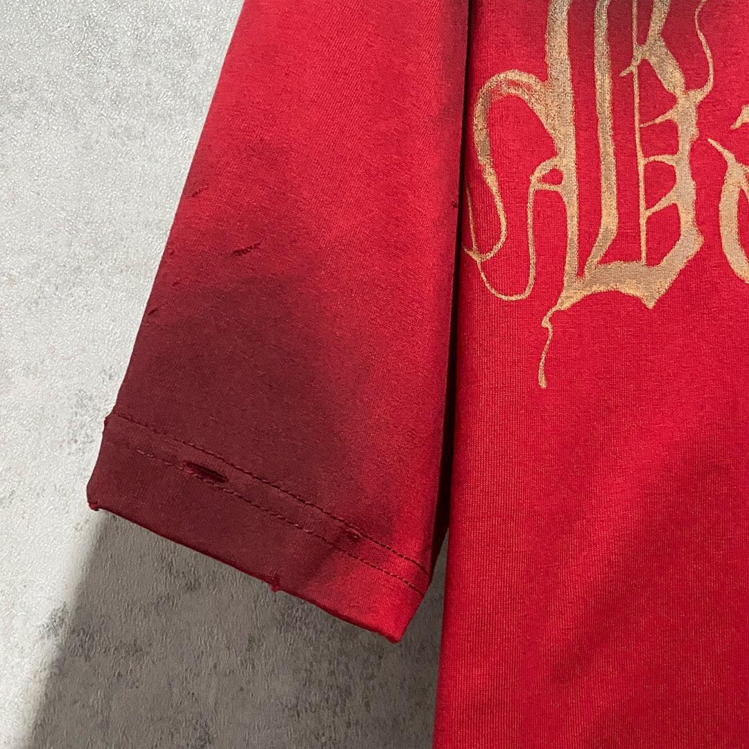 Balenciaga Red T-Shirt Without Collar - Banlieue91