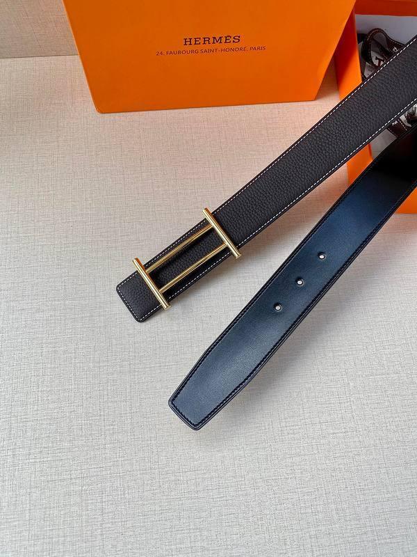 Hermes Men Gold Buckle Belt 'Brown' - Banlieue91