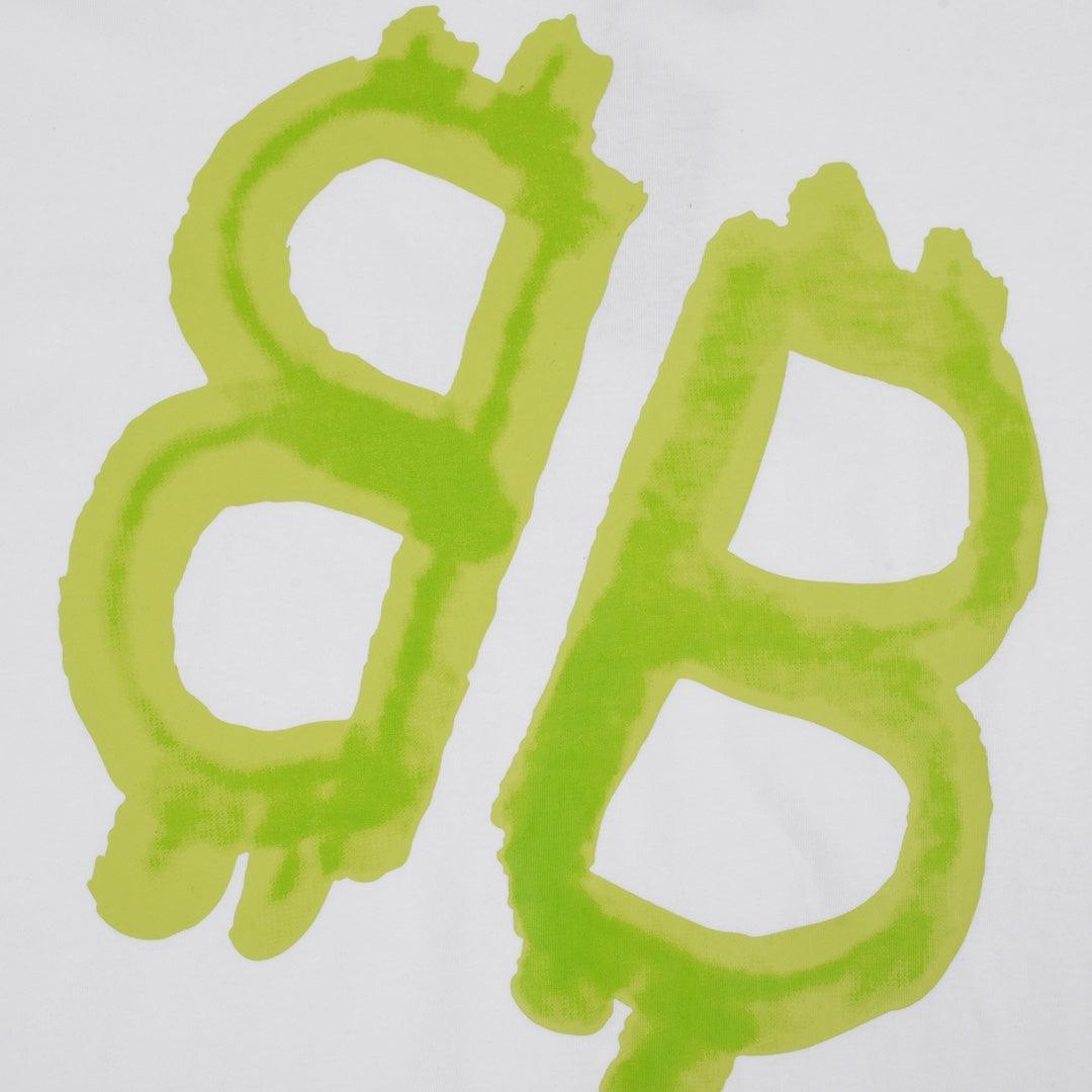 Balenciaga White & Green T-Shirt Without Collar - Banlieue91