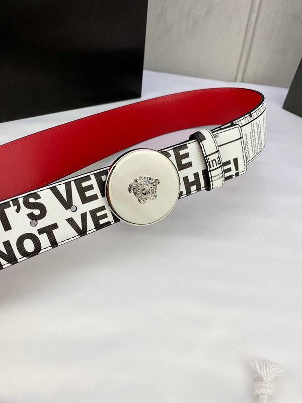 Versace MEDUSA BIGGIE ENAMEL LEATHER BELT - Banlieue91