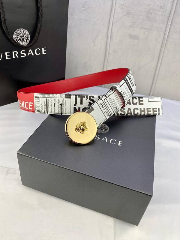 Versace MEDUSA BIGGIE ENAMEL LEATHER BELT - Banlieue91
