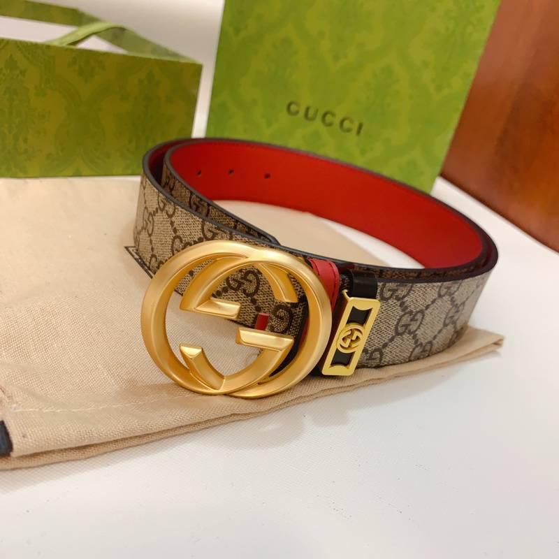 GUCCI Embellished coated-canvas and leather belt 'Beige' - Banlieue91