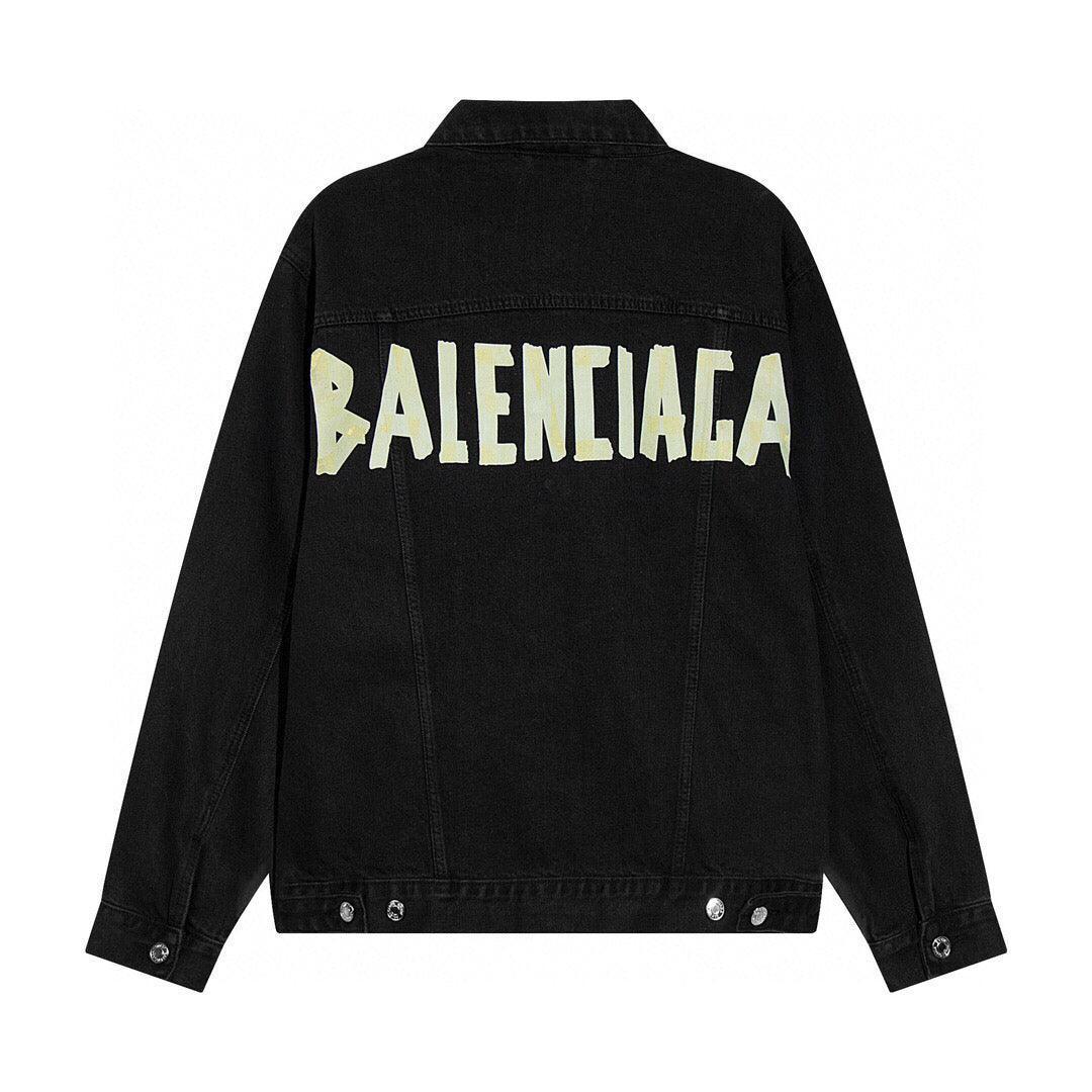 Balenciaga embossed paper denim jacket - Banlieue91