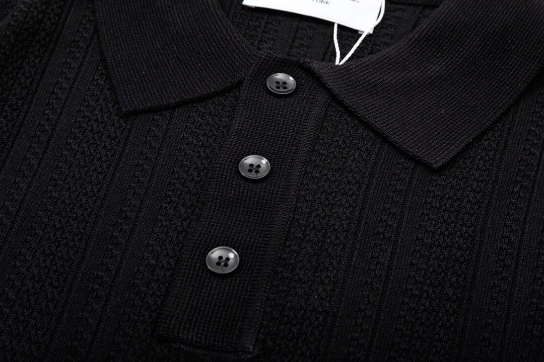 Thom Browne Black T-Shirt with Collar - Banlieue91