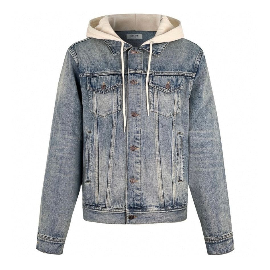 CELINE Washed Grey Denim Jacket – Casual Single-Breasted | Banlieue91