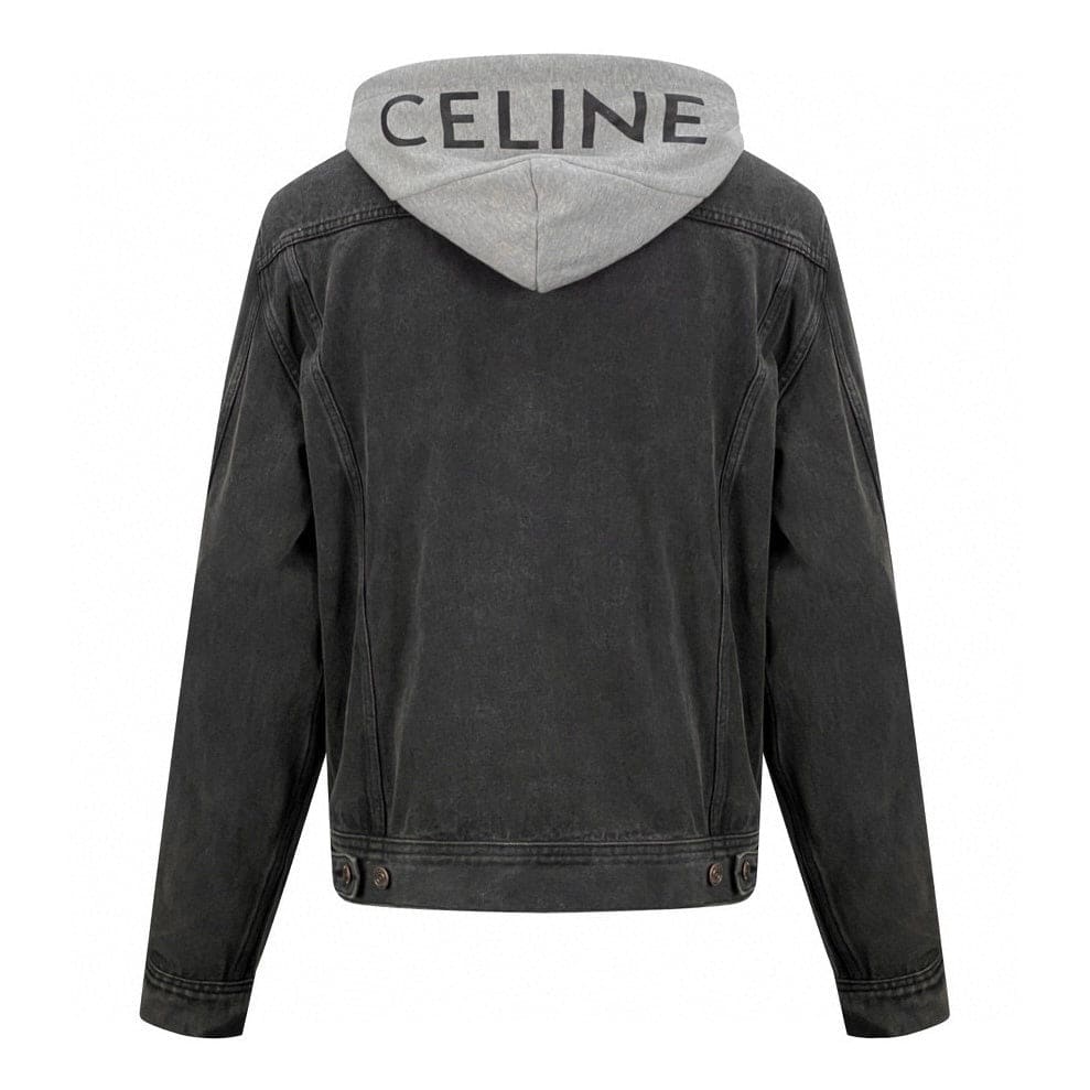CELINE Washed Grey Denim Jacket – Casual Single-Breasted | Banlieue91