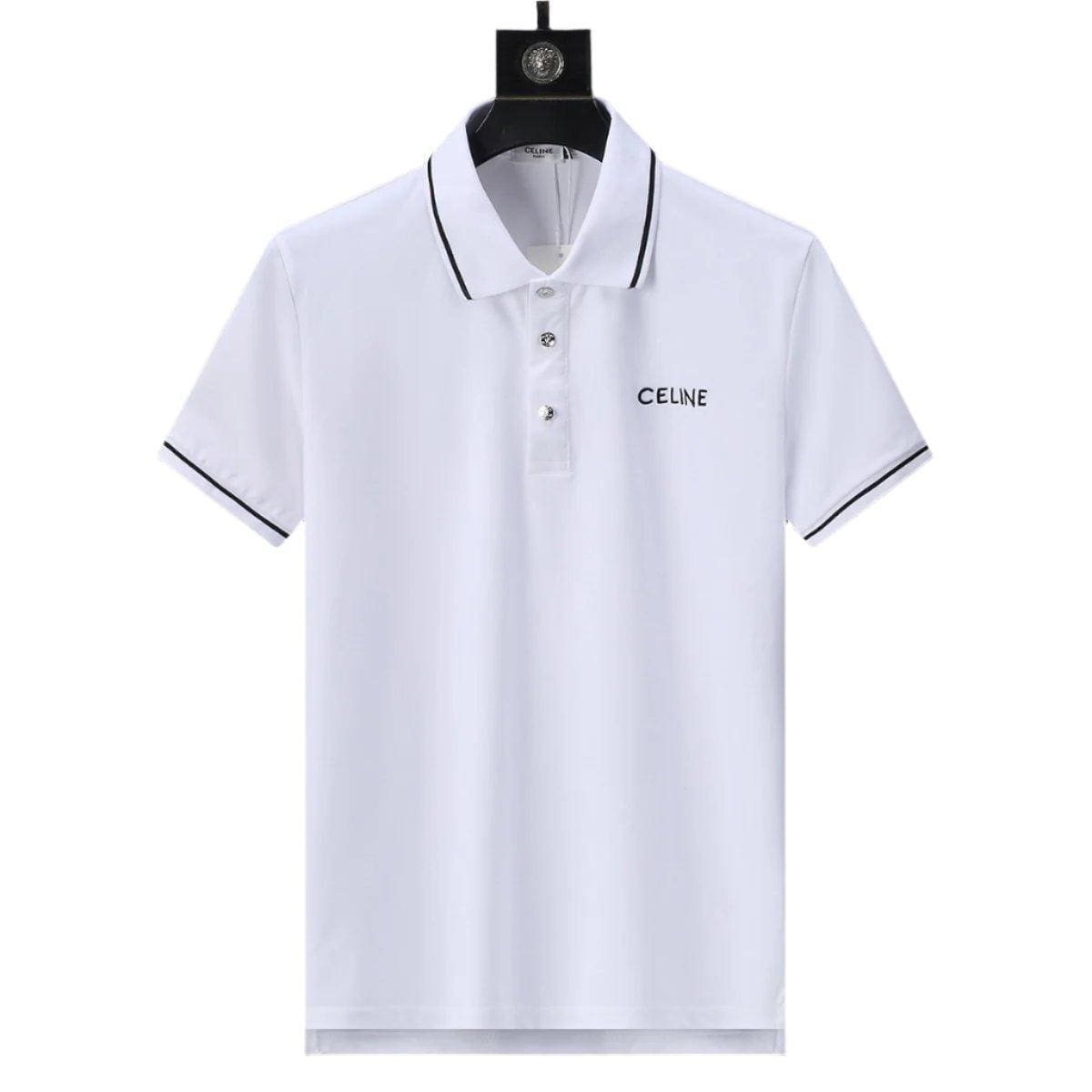 Celine White T-Shirt With Collar | Banlieue91