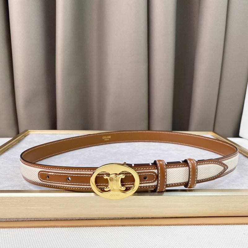 Celine Women Belt 'White/Brown' | Banlieue91