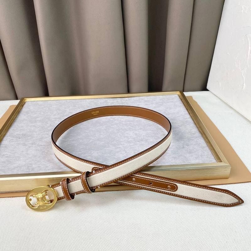 Celine Women Belt 'White/Brown' | Banlieue91