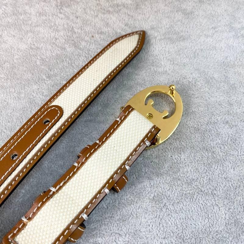 Celine Women Belt 'White/Brown' | Banlieue91