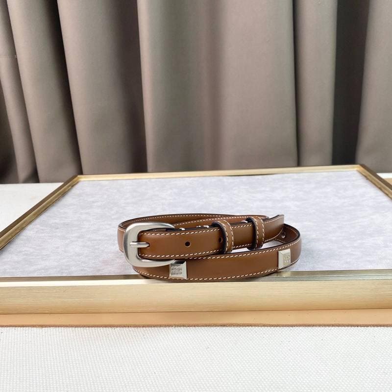 Celine Women Silver Buckle Belt 'Brown' | Banlieue91