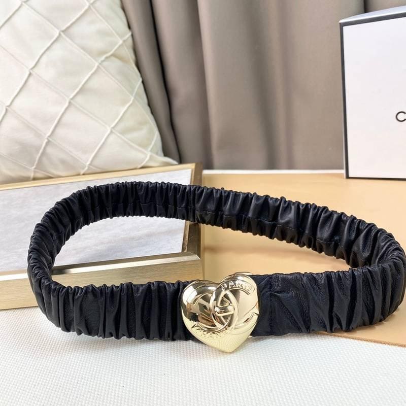 Chanel Calfskin CC Heart Coco In Love Women Belt 'Black' | Banlieue91
