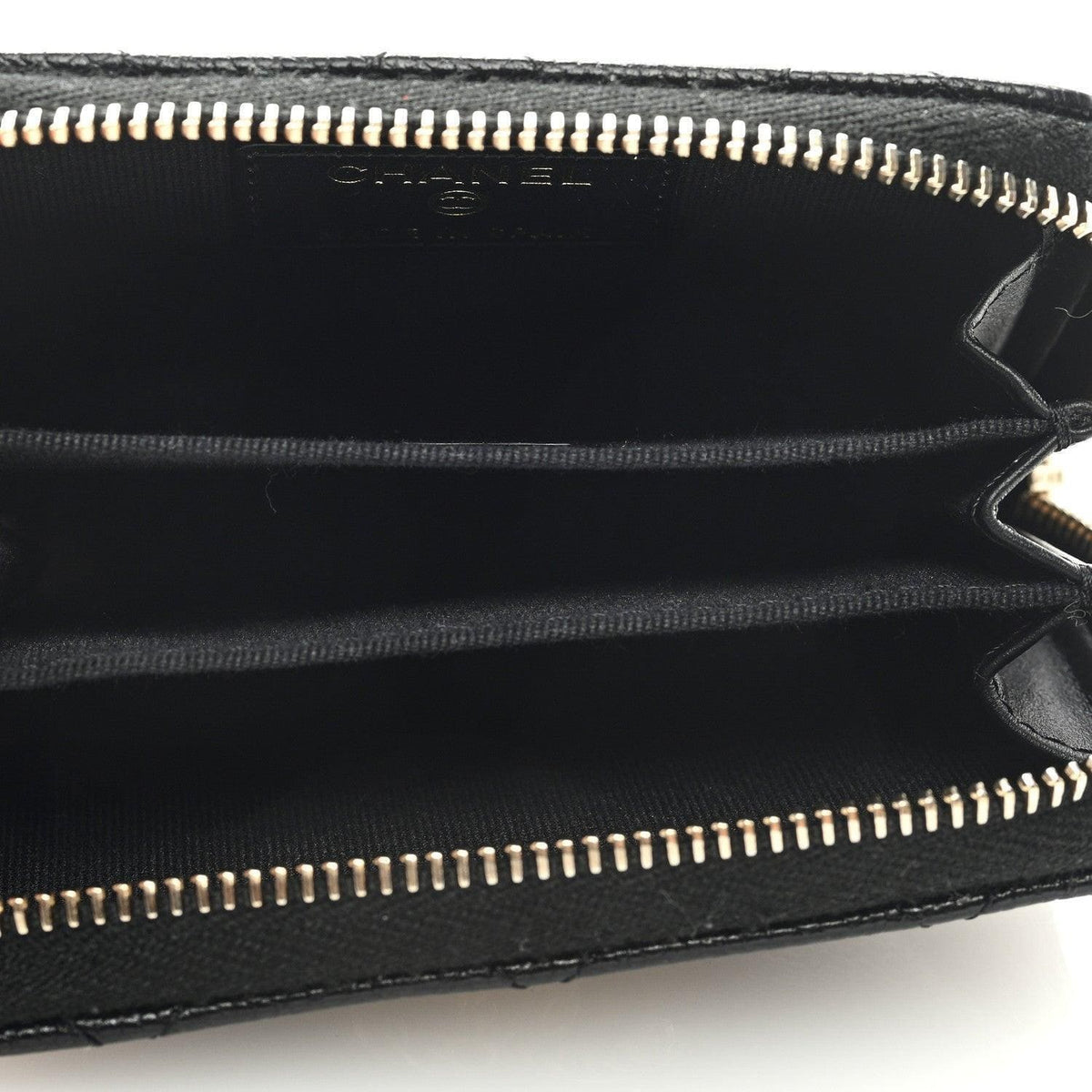 Chanel Caviar Quilted Multi Chain CC Zip Coin Purse Black | Banlieue91