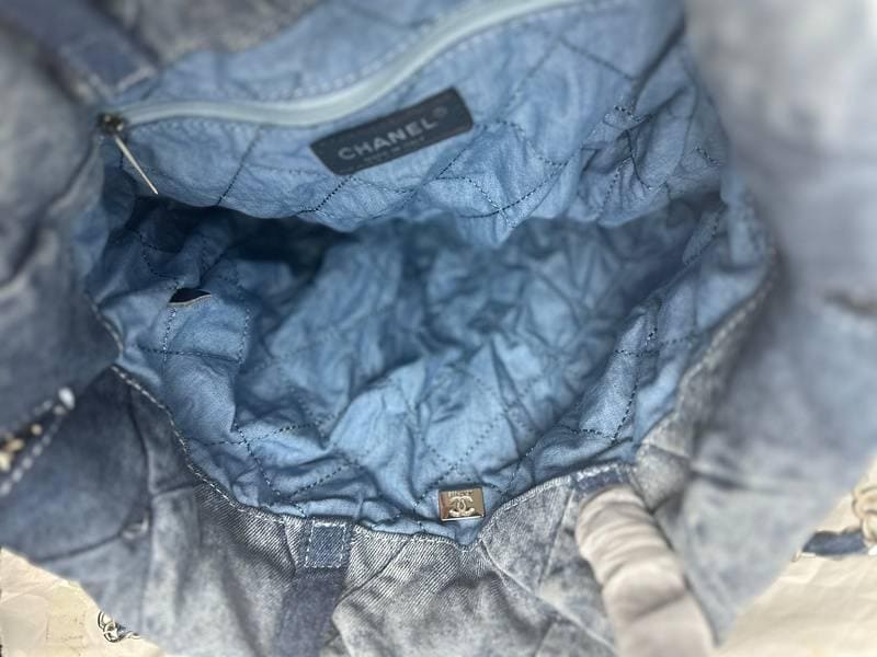 Chanel Denim Quilted Chanel 22 Backpack | Banlieue91