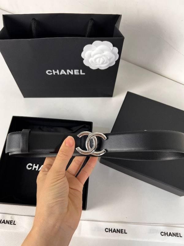 Chanel Leather Women’s Belt 'Black/Nickel' | Banlieue91