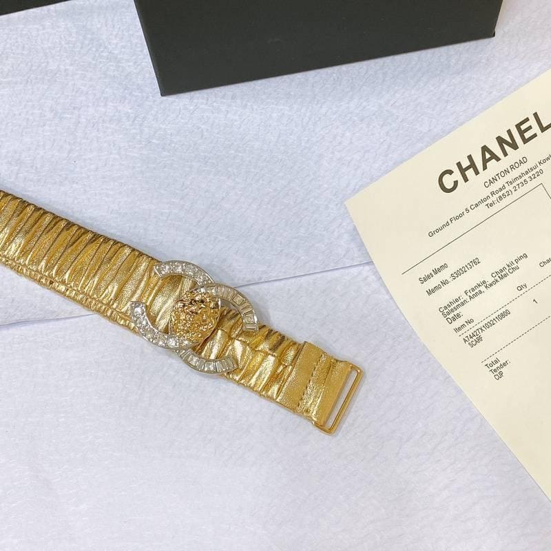 Chanel Leather Women’s Belt 'Yellow' | Banlieue91