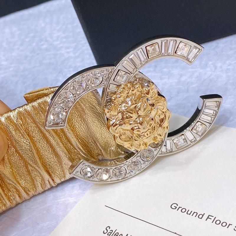 Chanel Leather Women’s Belt 'Yellow' | Banlieue91