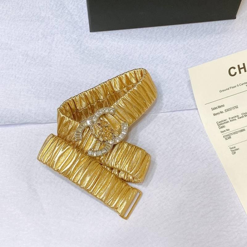 Chanel Leather Women’s Belt 'Yellow' | Banlieue91
