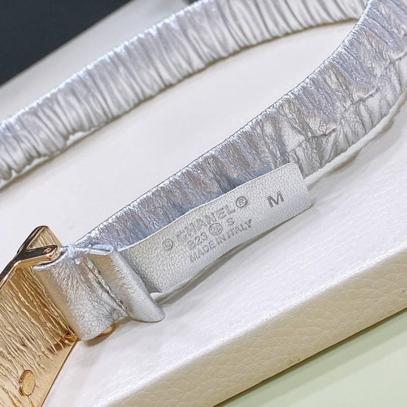 Chanel Women Logo Banding Belt 'White' | Banlieue91