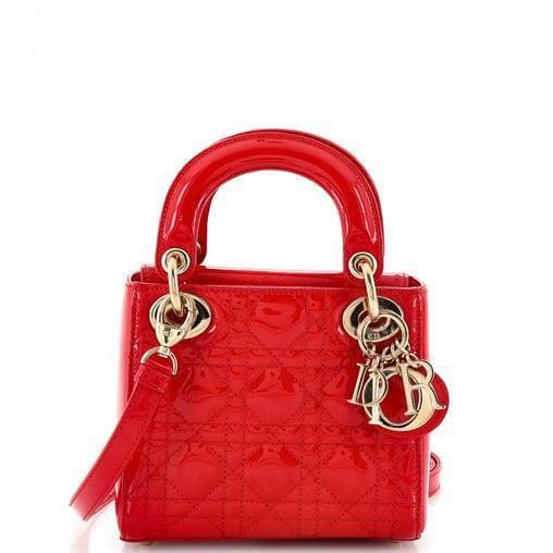 Christian Dior Lady Dior Bag Cannage Quilt Patent Mini | Banlieue91