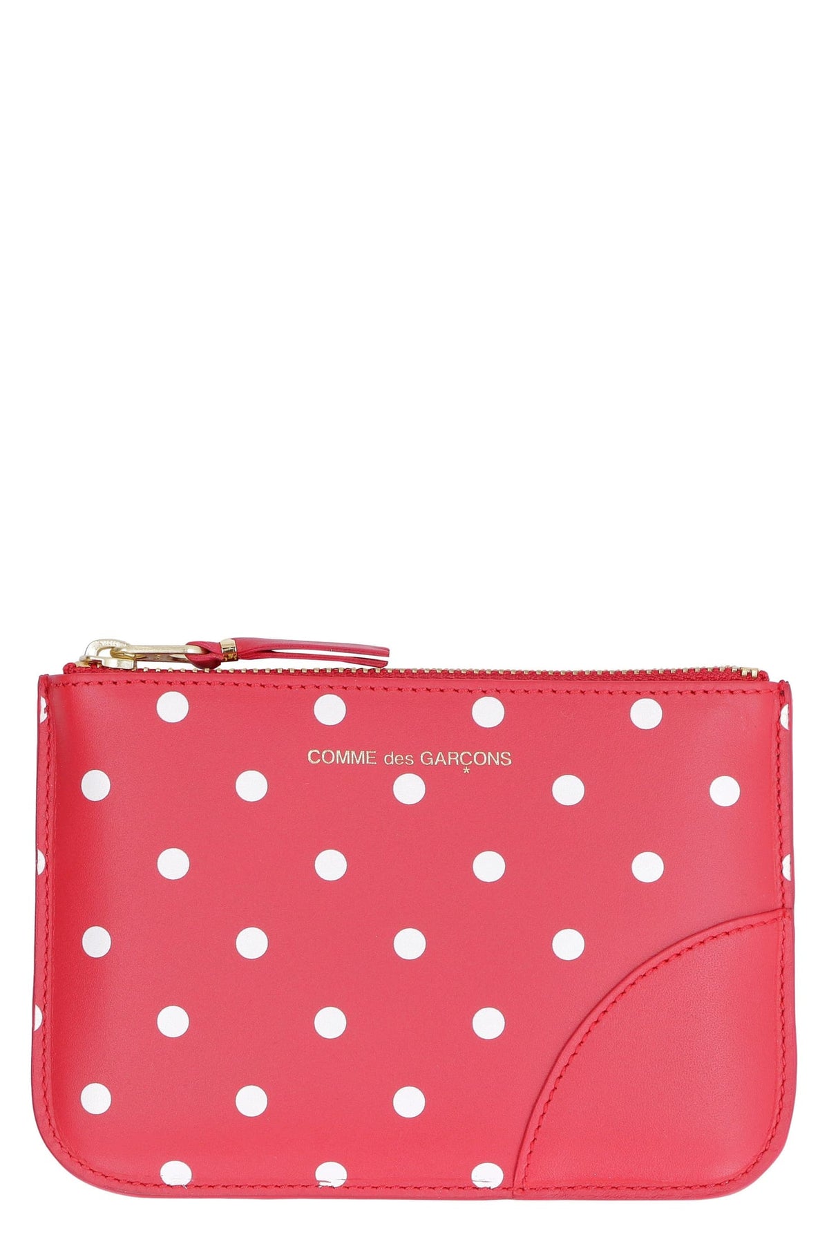 COMME DES GARÇONS WALLET Logo Detail Mini Flat Leather Pouch Handbag | Banlieue91