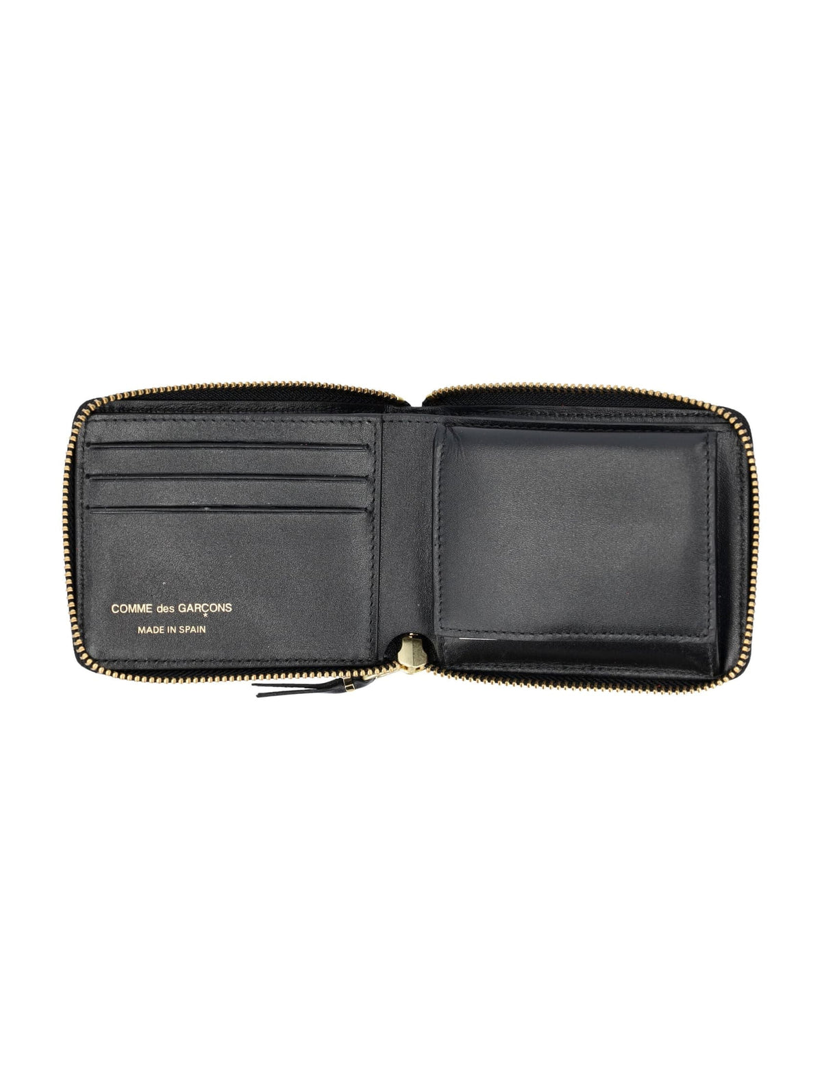 COMME DES GARÇONS WALLET Mini Embossed Logotype Wallet with All-Around Zip Closure | Banlieue91