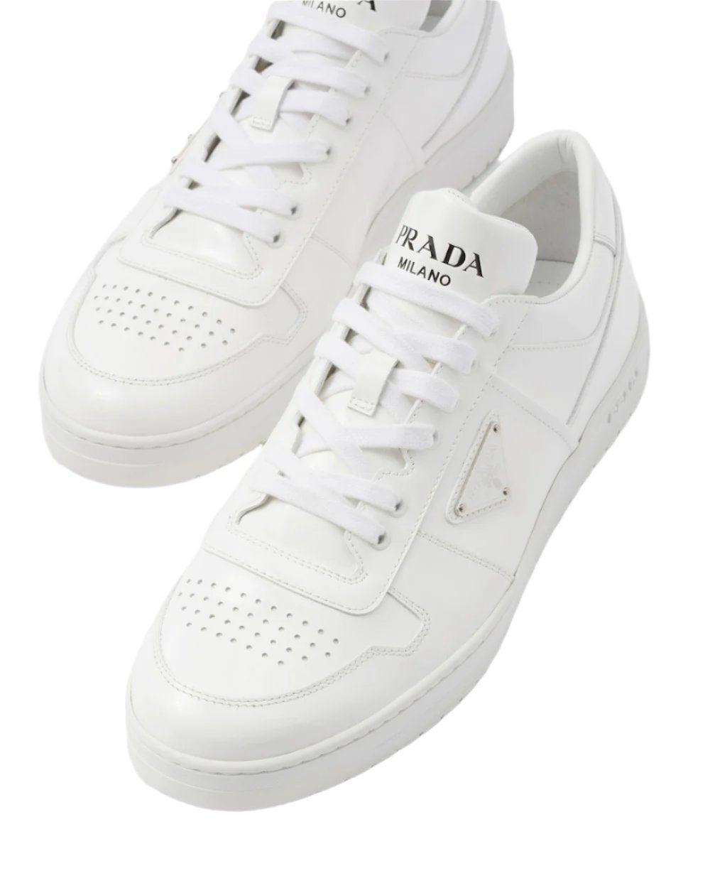 Prada Downtown nappa leather sneakers 'White' - Banlieue91
