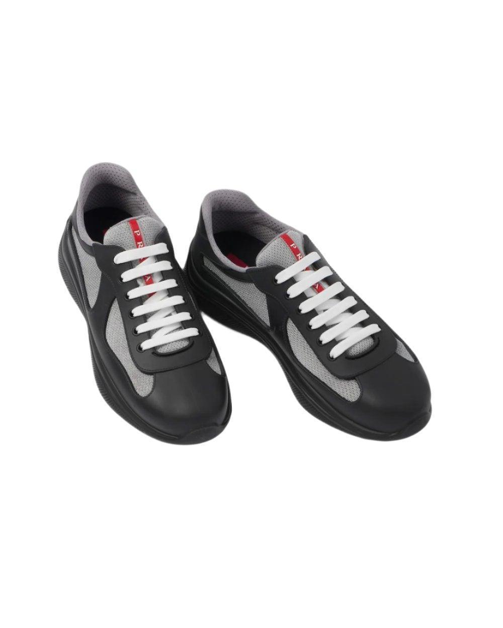 Prada America's Cup Soft rubber and bike fabric sneakers 'Black' - Banlieue91