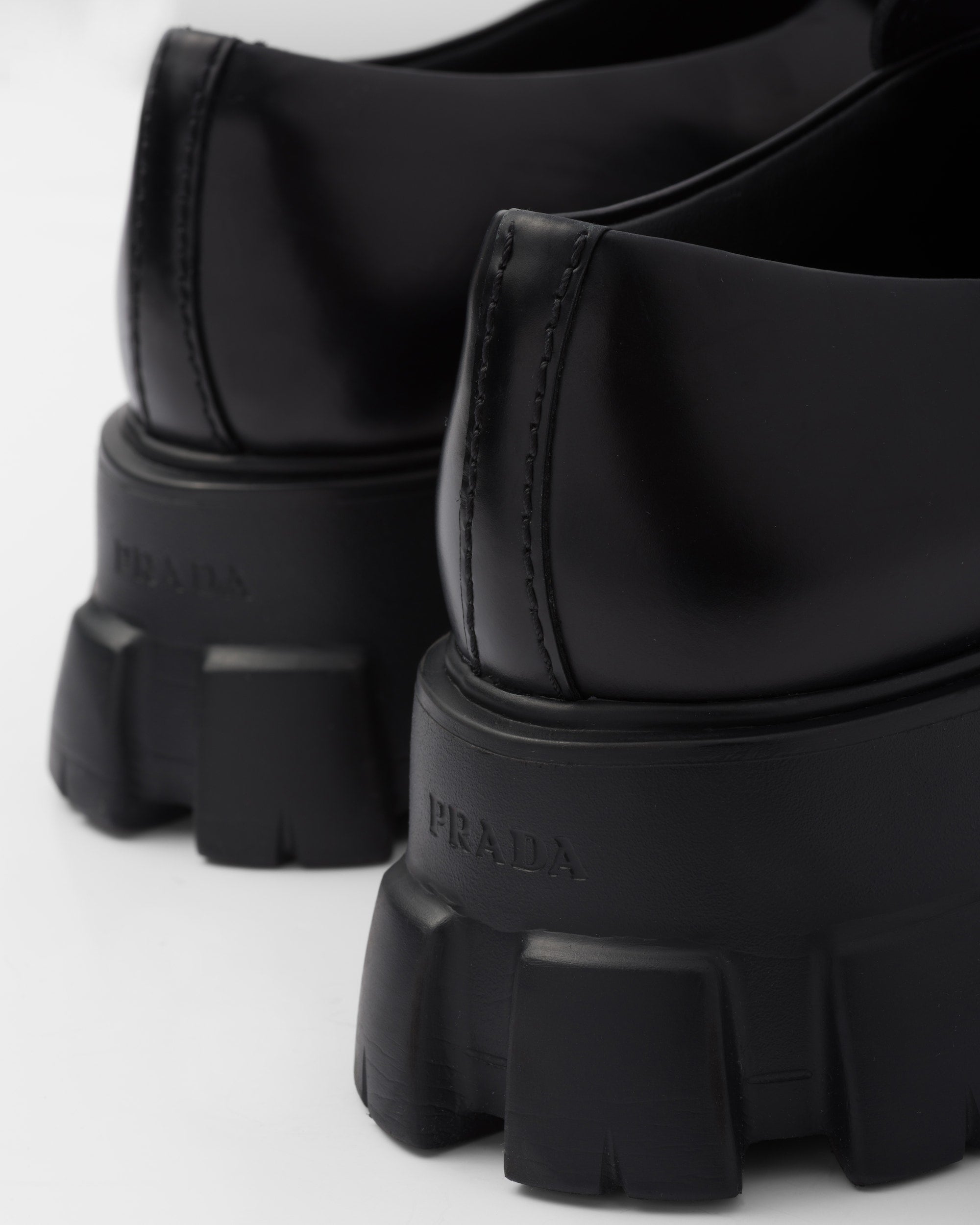 Prada Monolith brushed leather loafers