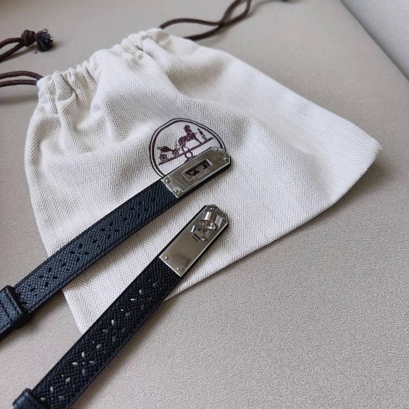 Hermes Men Silver Buckle Belt 'Black' - Banlieue91