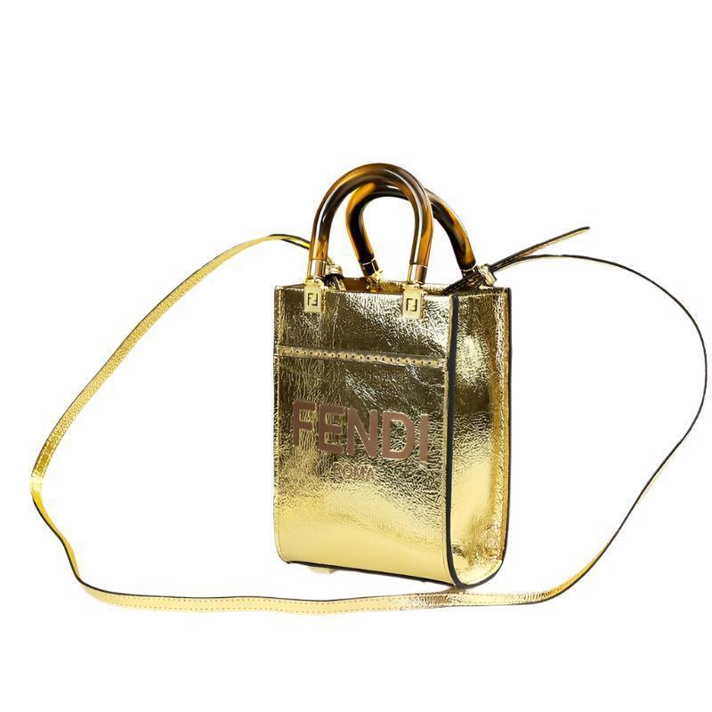 Fendi Vitello King Plexiglass Logo Embossed Mini Fendi Sunshine Shopper Tote - Banlieue91