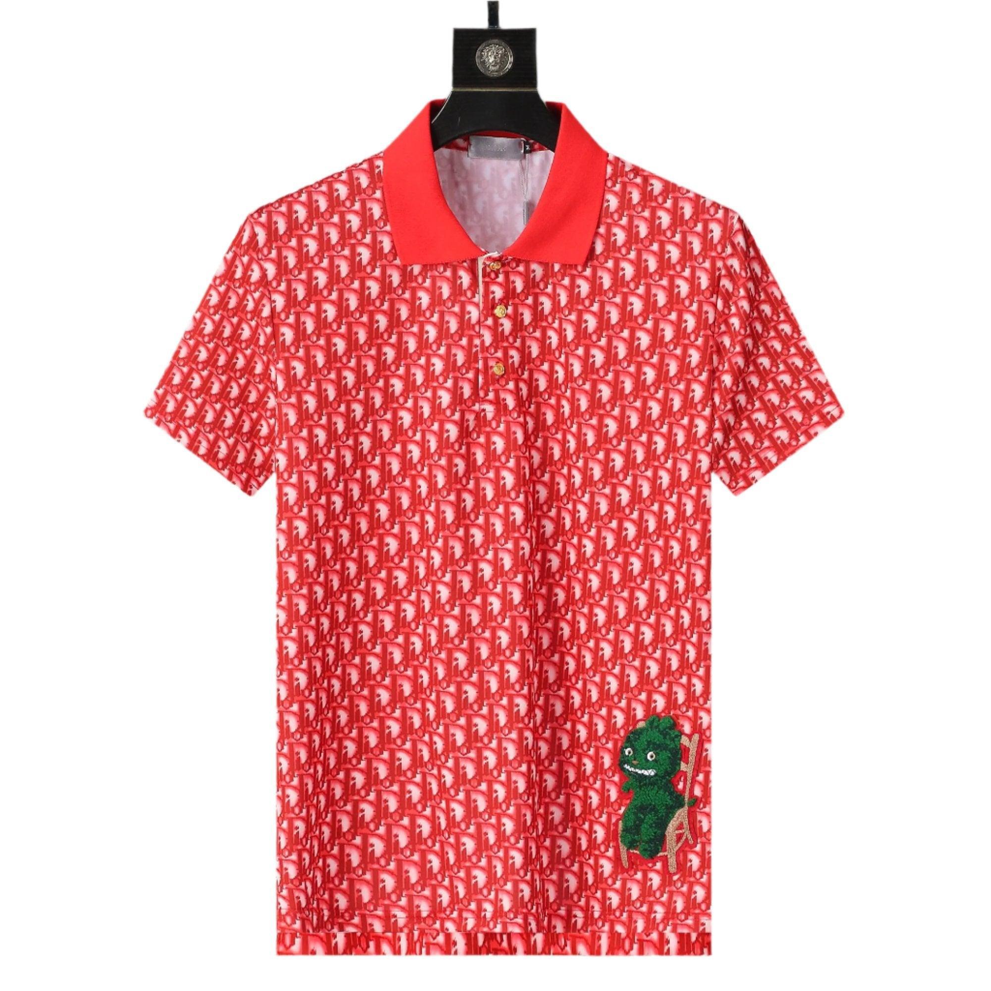 Dior Red T-Shirt With Collar - Banlieue91