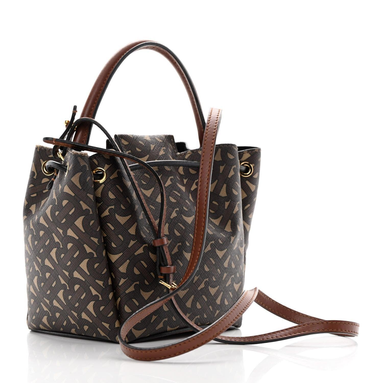 Burberry E-canvas Monogram TB Bucket Bag Bridle - Banlieue91