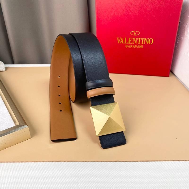 Valentino Garavani One Stud Belt 'Black/Brown' - Banlieue91