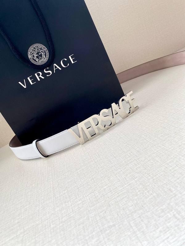 Versace Women's Leather Logo Decorated Buckle Belt - Banlieue91
