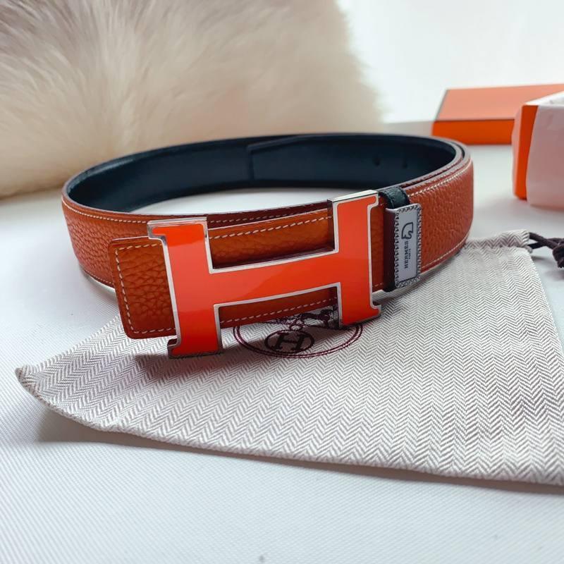 Hermes Men Orange Buckle Belt 'Orange' - Banlieue91
