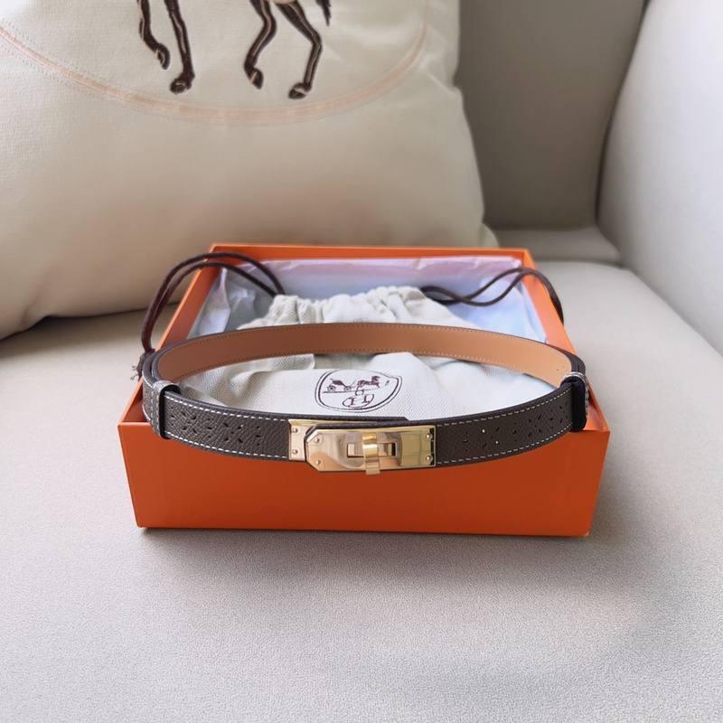 Hermes Men Gold Buckle Belt 'Grey' - Banlieue91
