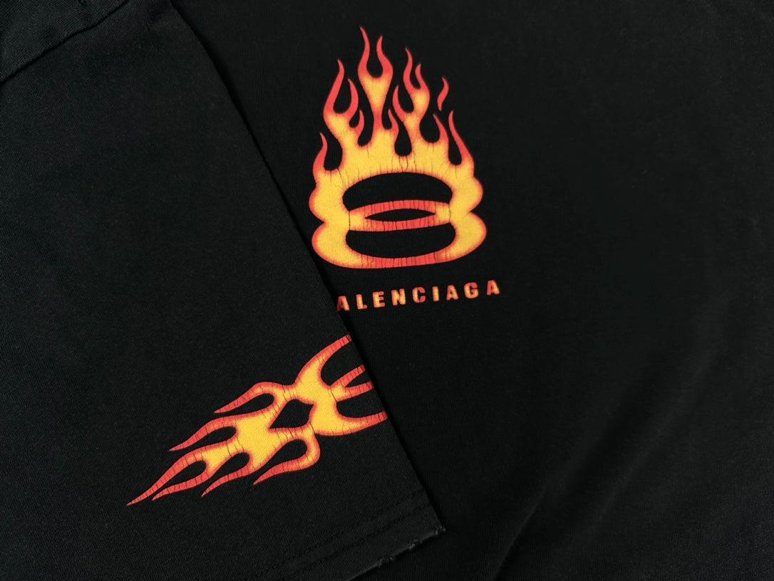 Balenciaga Burning Unity T-Shirt Oversized in black vintage jersey - Banlieue91