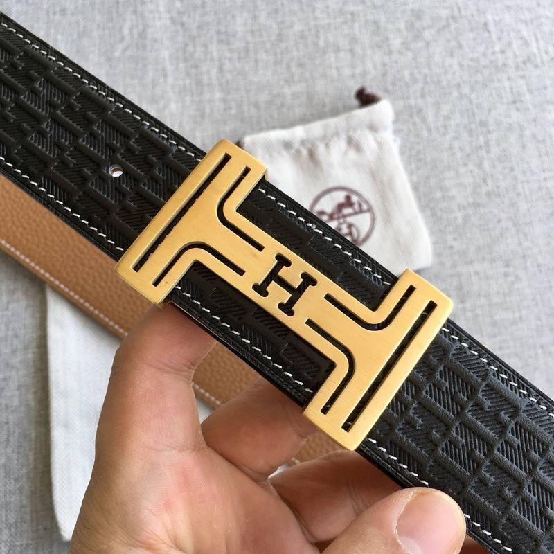 Hermes Men Gold Buckle Belt 'Black' - Banlieue91
