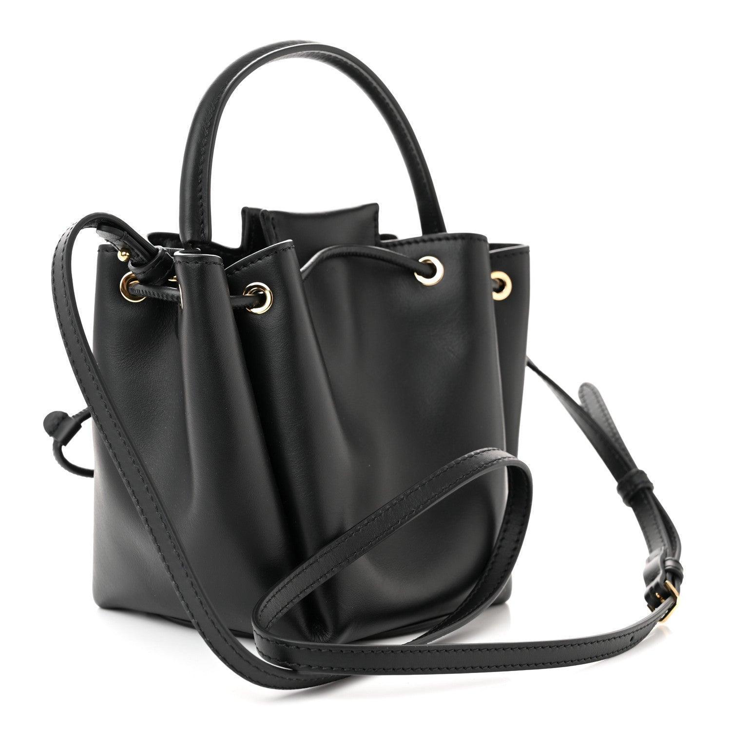 Burberry Calfskin Monogram Motif TB Bucket Black - Banlieue91