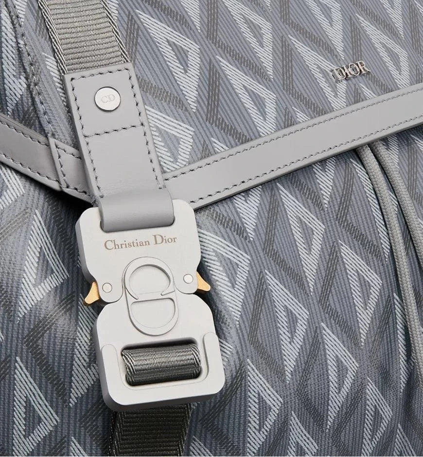 Dior Gray Coated Cotton Canvas with CD Diamond Print and Dior Gray Smooth Calfskin | Banlieue91