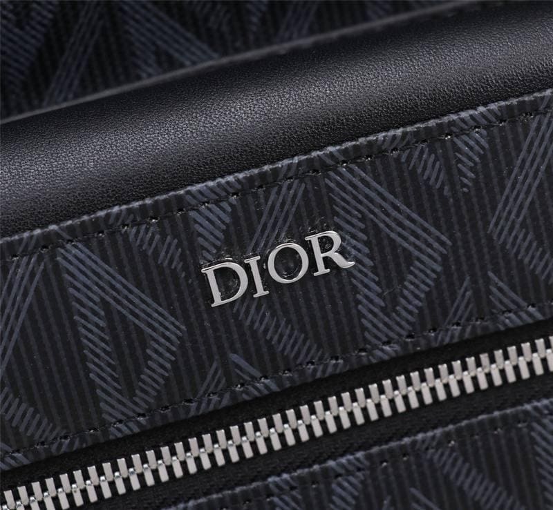 Dior Rider Zipped Backpack Black Coated Cotton Canvas with CD Diamond Print | Banlieue91