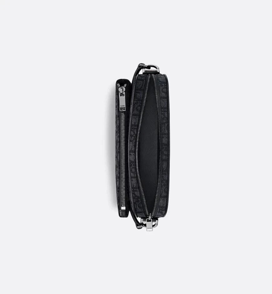 Dior Saddle Triple Pouch Beige and Black Dior Oblique Jacquard | Banlieue91