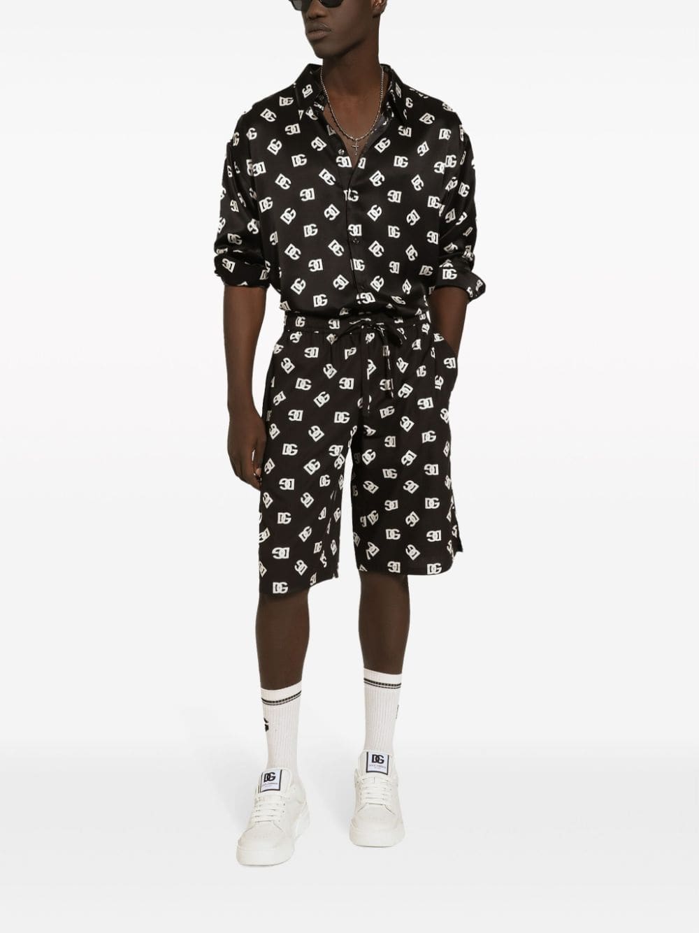 Dolce & Gabbana Allover Logo Shorts | Banlieue91